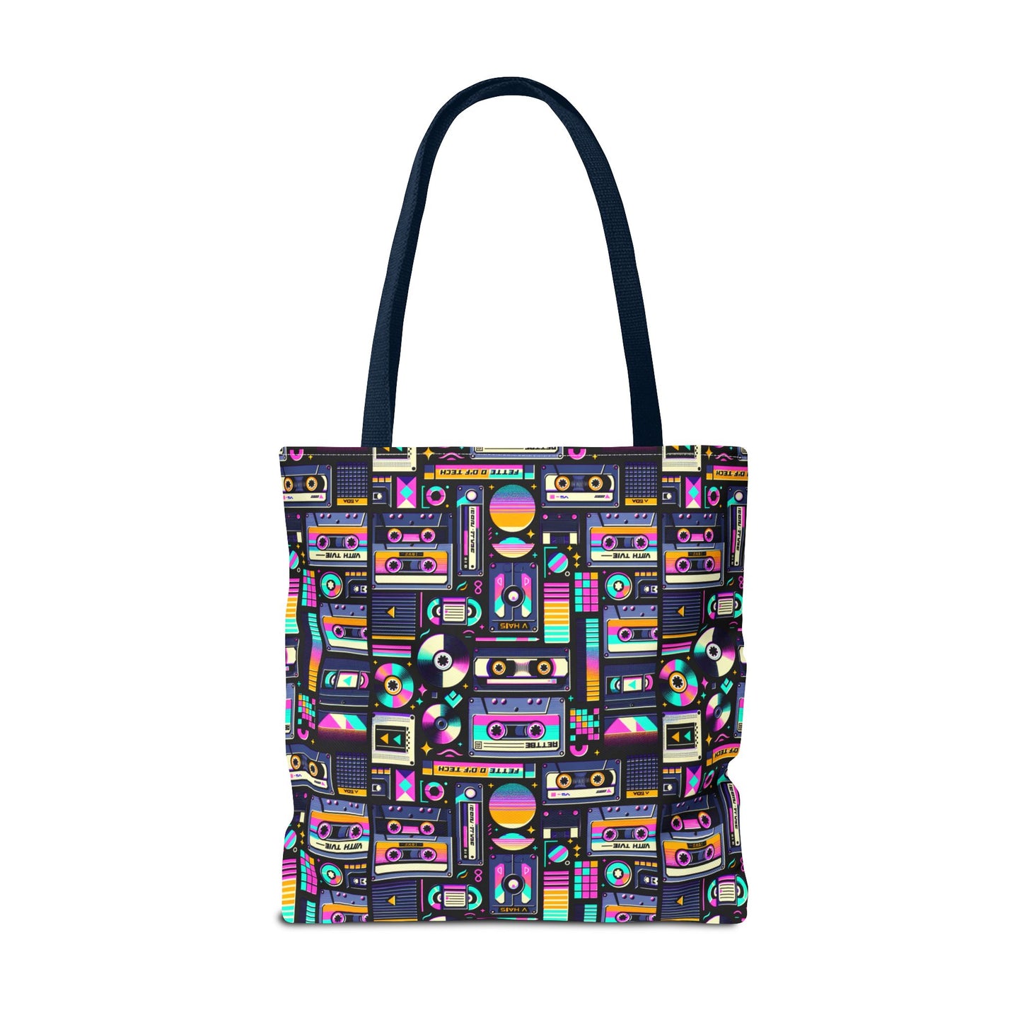 Digital Nostalgia Tech-Inspired Retro Fusion Tote Bag - 8404 Design-48