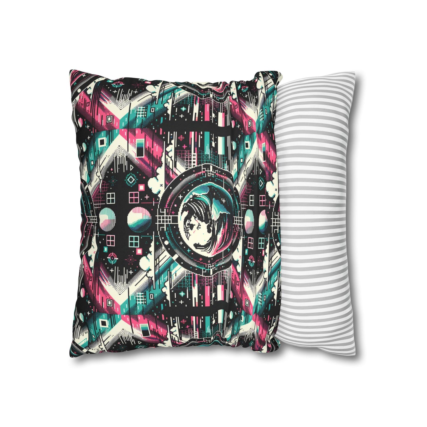 Digital Artistry Digital-native Streetwear Faux Suede Square Pillowcase - 8404 Design-62