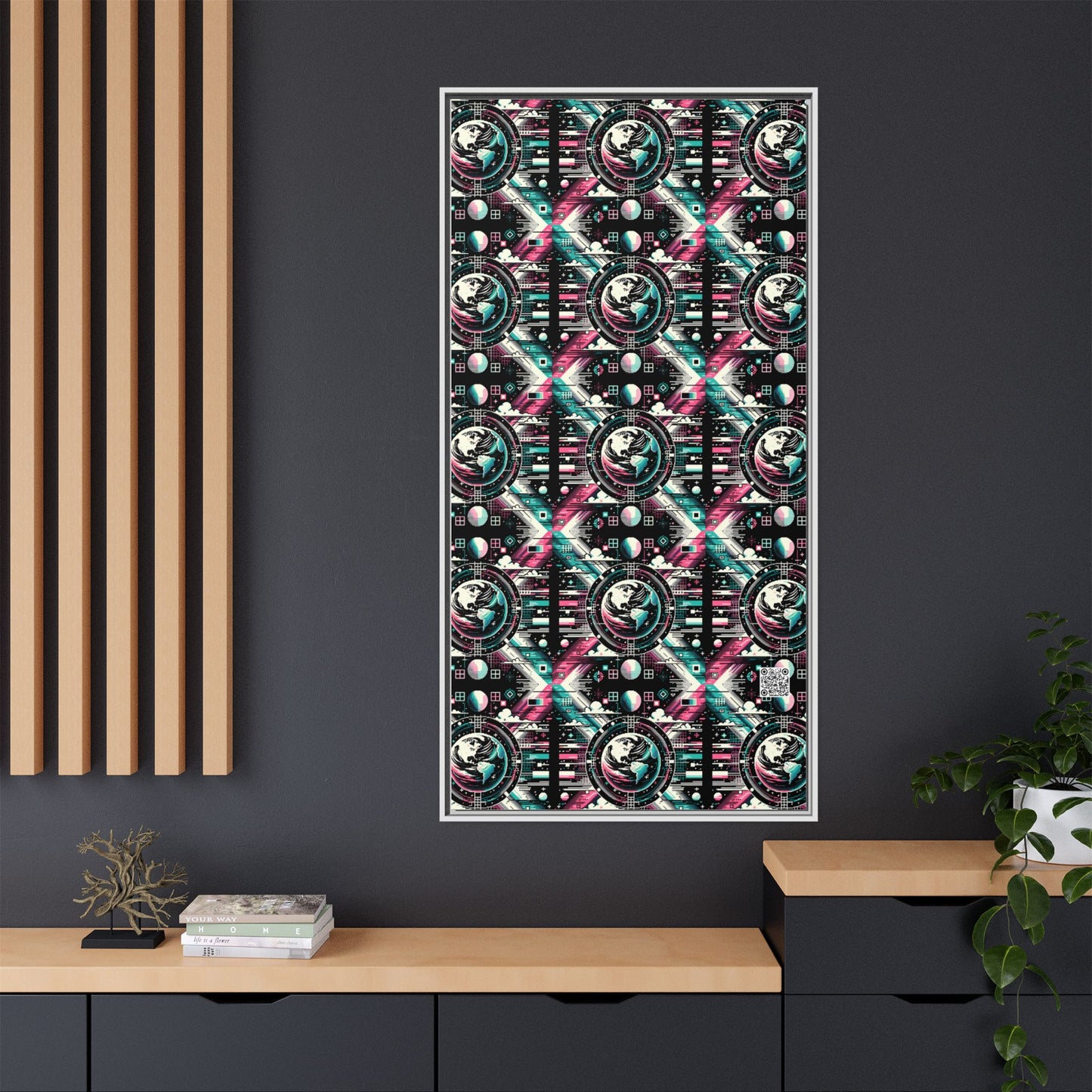 Digital Artistry Digital-native Streetwear Matte Canvas, Framed (multi-color) - 8404 Design-62 B