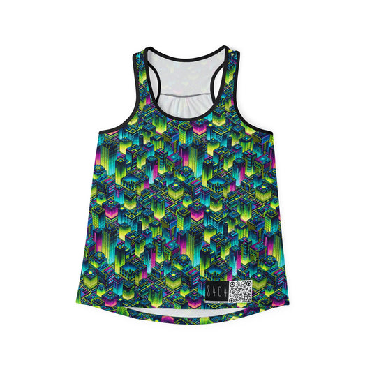 Tech-Infused Neon Tech-Forward Streetwear Women's Tank Top - 8404 Design-65