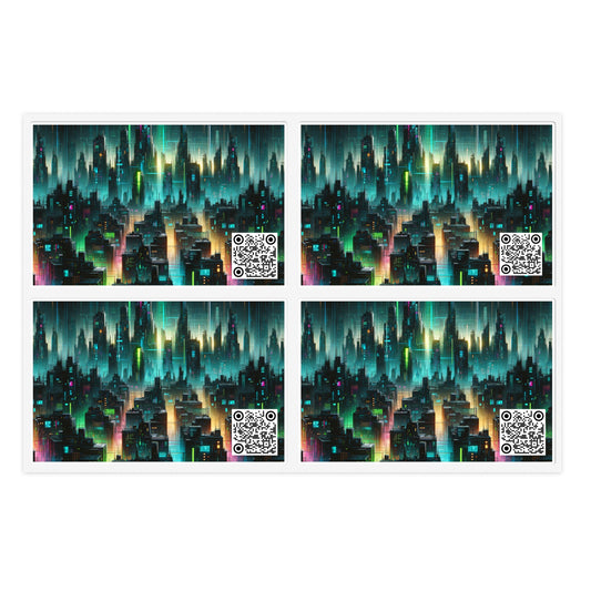 Tech Noir Aesthetics Tech-Forward Urban Dystopia Sticker Sheets - 8404 Design-62