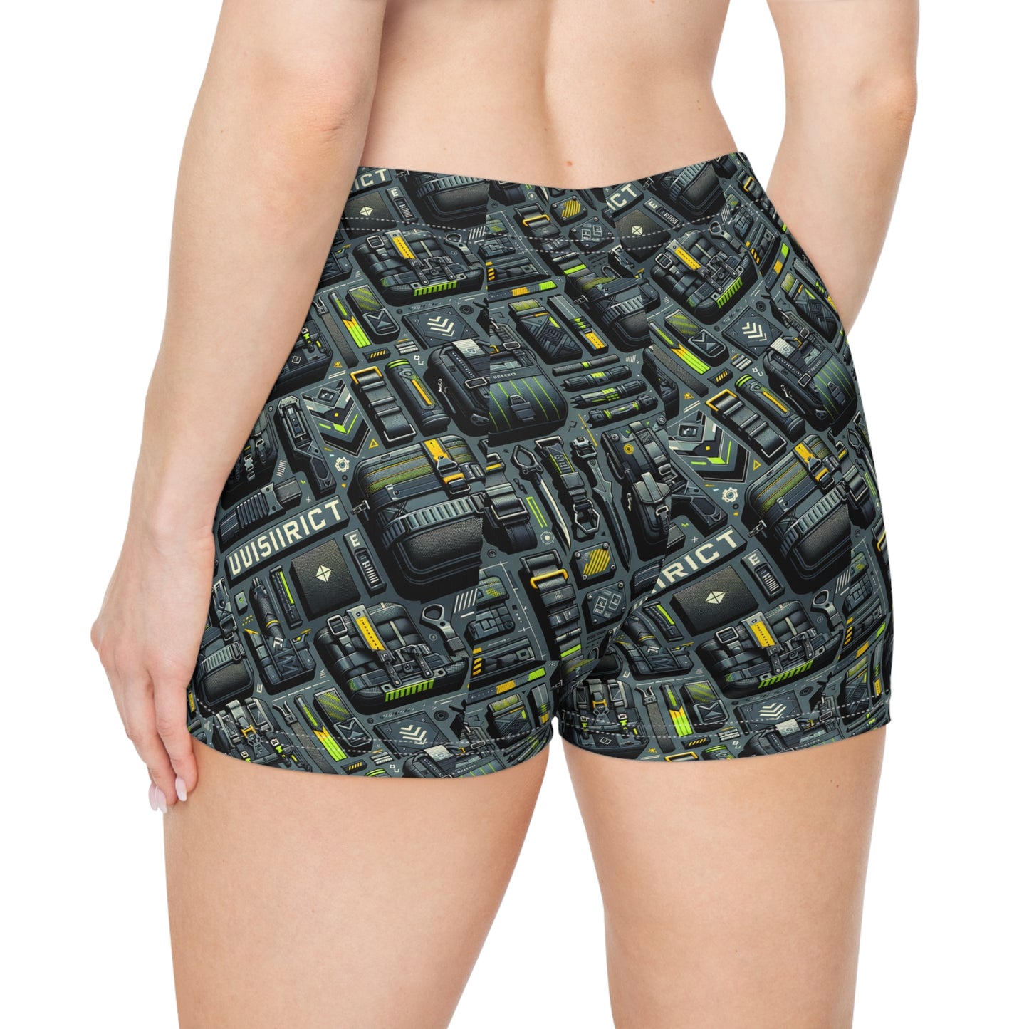 Tech Utility Streetwear Futuristic Tech-Forward Women's Shorts - 8404 Design-47