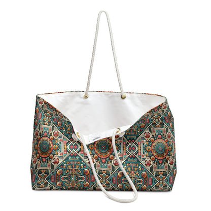 Cultural Fusion Tech Blend of Cultural Heritage With Tech-Inspired Elements Weekender Bag - 8404 Design-74