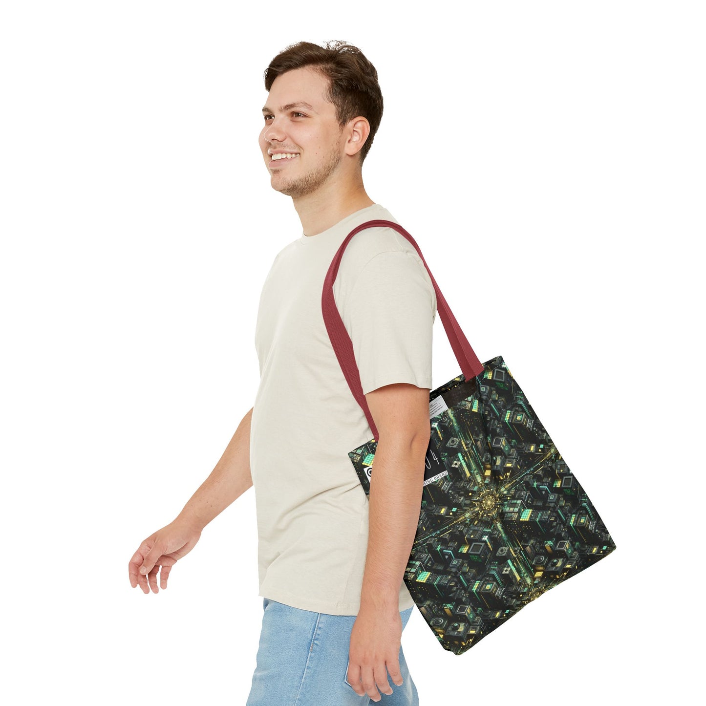 Tech Noir Graphics Tech-Inspired Streetwear Tote Bag - 8404 Design-66