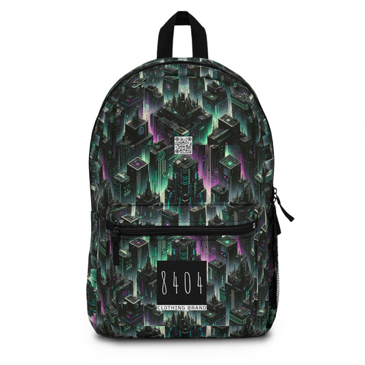 Tech Noir Aesthetics Tech-Forward Urban Dystopia Backpack - 8404 Design-44
