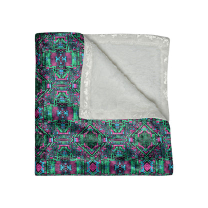 Digital Glitch Vibes Tech-Inspired Streetwear Crushed Velvet Blanket - 8404 Design-71