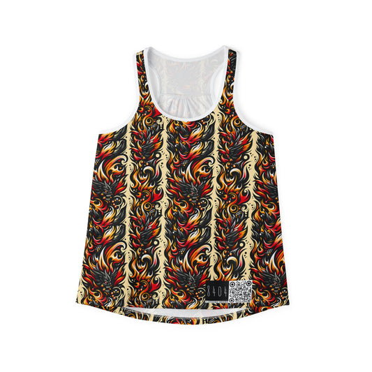 Flame Graphics Maximalist Streetwear Women's Tank Top - 8404 Design-65