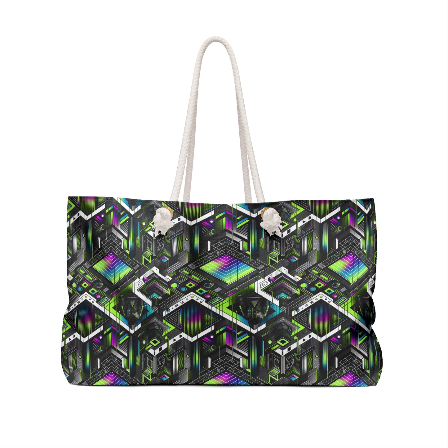 Retro Futurism Graphics Tech-Forward Streetwear Weekender Bag - 8404 Design-52