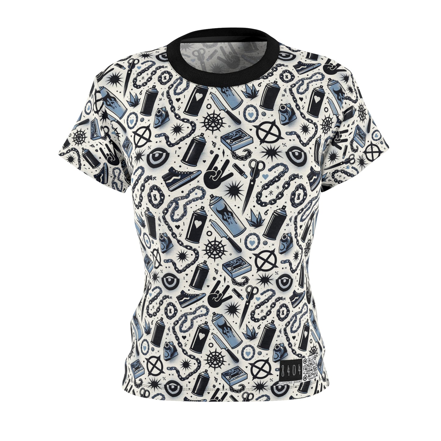 Cultural Rebellion Graphics Edgy and Rebellious With a Hint of Nostalgia Women's Cut & Sew Tee - 8404 Design-57