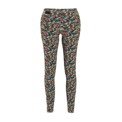Urban Graffiti Fusion Eclectic Street Art Meets Modern Tech Culture Women's Cut & Sew Casual Leggings - 8404 Design-55