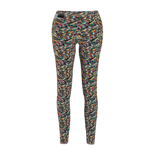 Urban Graffiti Fusion Eclectic Street Art Meets Modern Tech Culture Women's Cut & Sew Casual Leggings - 8404 Design-55