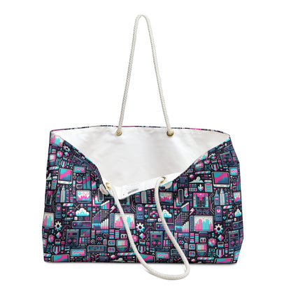 Digital Rebellion Youthful Streetwear with a Rebellious Digital Twist Weekender Bag - 8404 Design-71