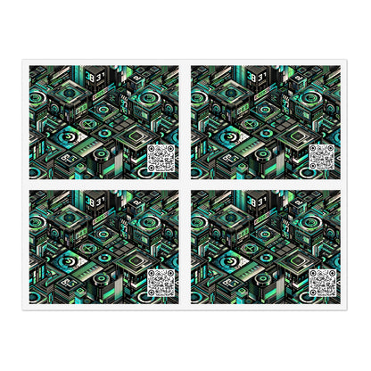Tech-Inspired Graphic Tees Tech-Forward Streetwear Sticker Sheets - 8404 Design-56