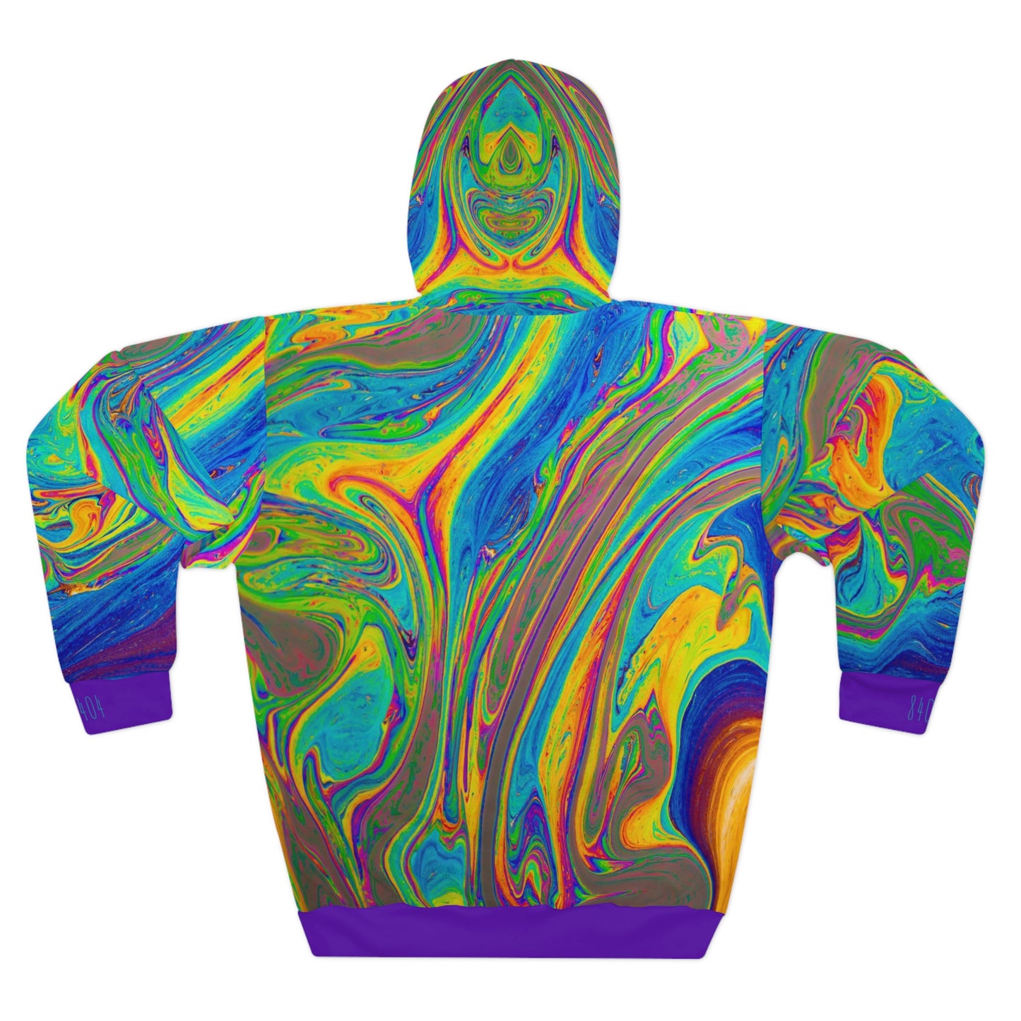 8404's Unisex Adult "Flowing Colors in Purple" Fashion Pullover Hoodie