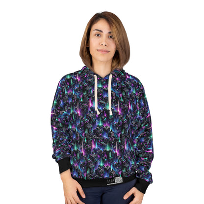 Tech Noir Graphics Futuristic Tech Aesthetics Pullover Hoodie - 8404 Design-55