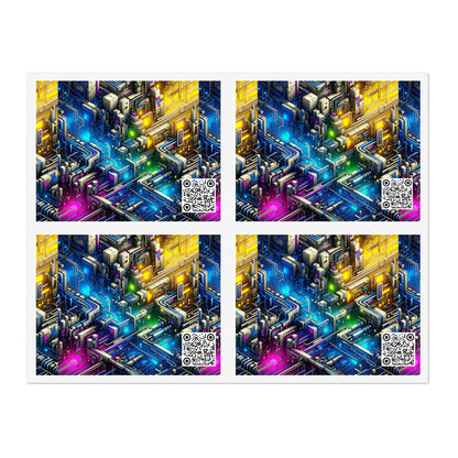 Tech Art Fusion Tech-Forward Streetwear Sticker Sheets - 8404 Design-45