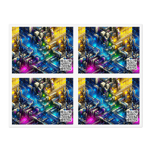 Tech Art Fusion Tech-Forward Streetwear Sticker Sheets - 8404 Design-45