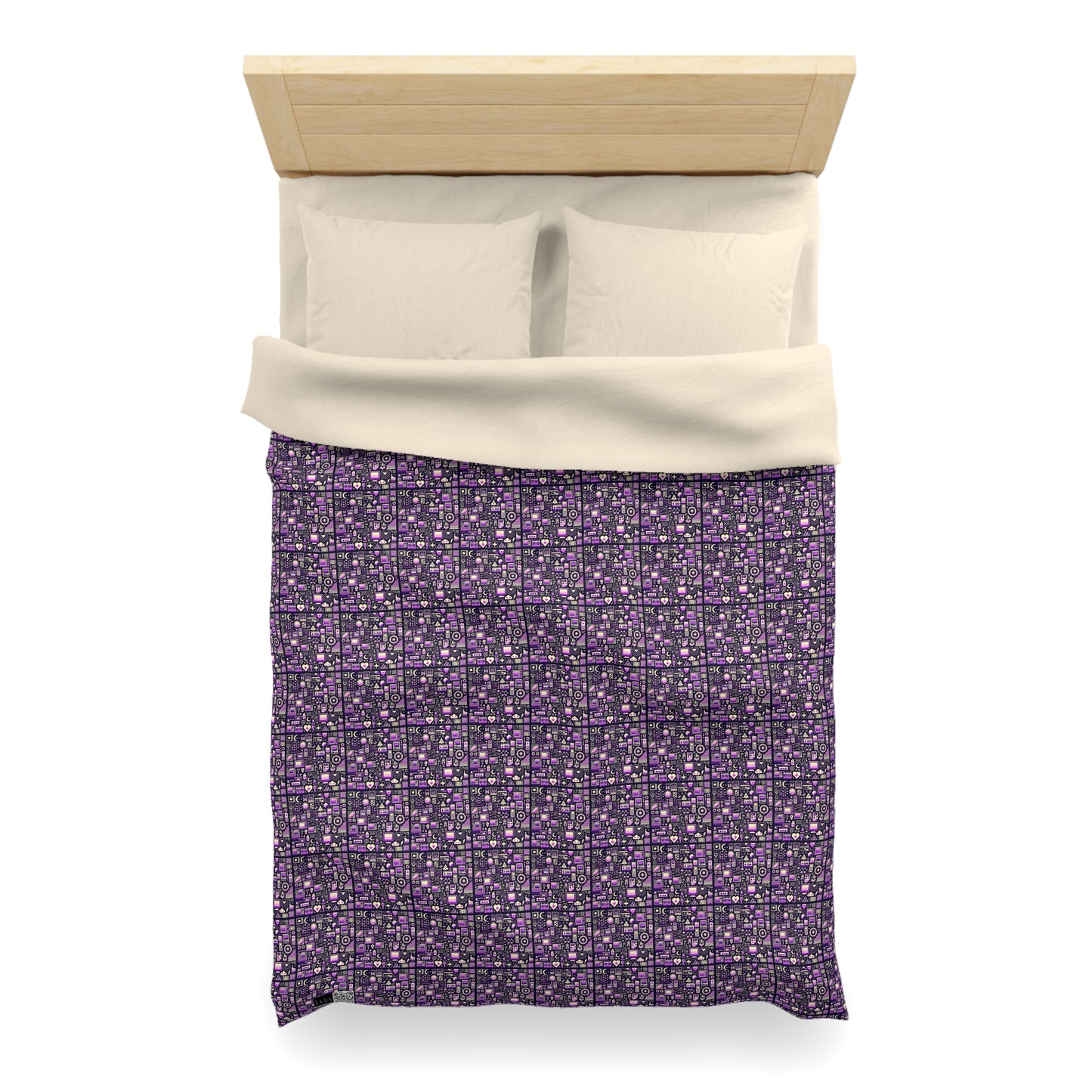 Digital Nostalgia Remix Modern Vintage Fusion Microfiber Duvet Cover - 8404 Design-54