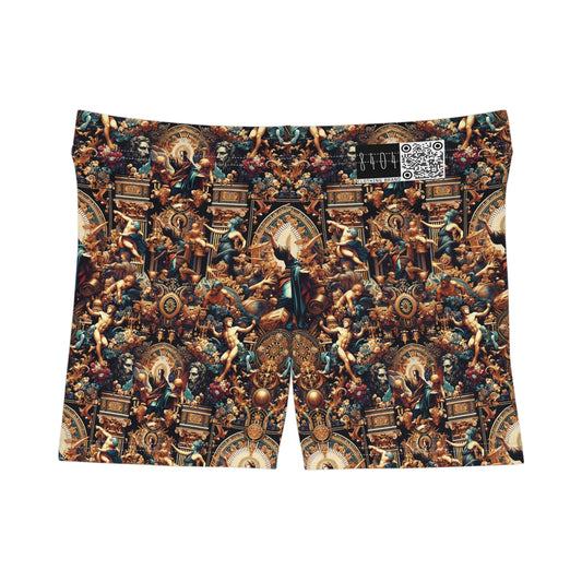 Digital Renaissance Luxurious Streetwear Inspired By Classical Art With a Modern Twist Women's Shorts - 8404 Design-64