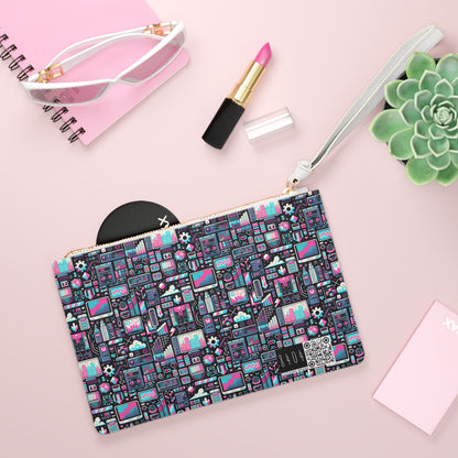 Digital Rebellion Youthful Streetwear with a Rebellious Digital Twist Clutch Bag - 8404 Design-71