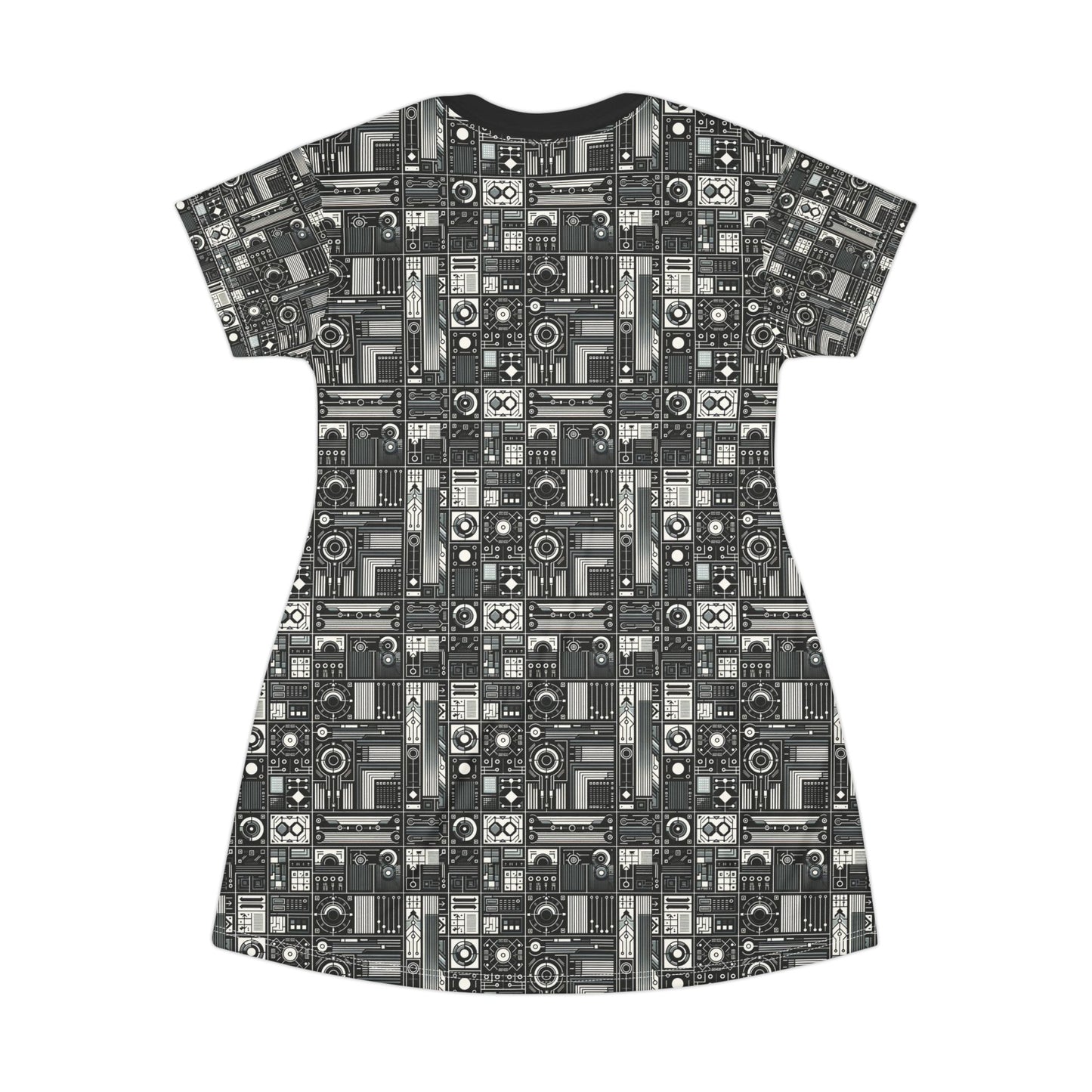Digital Minimalism Minimalist Tech T-Shirt Dress - 8404 Design-62