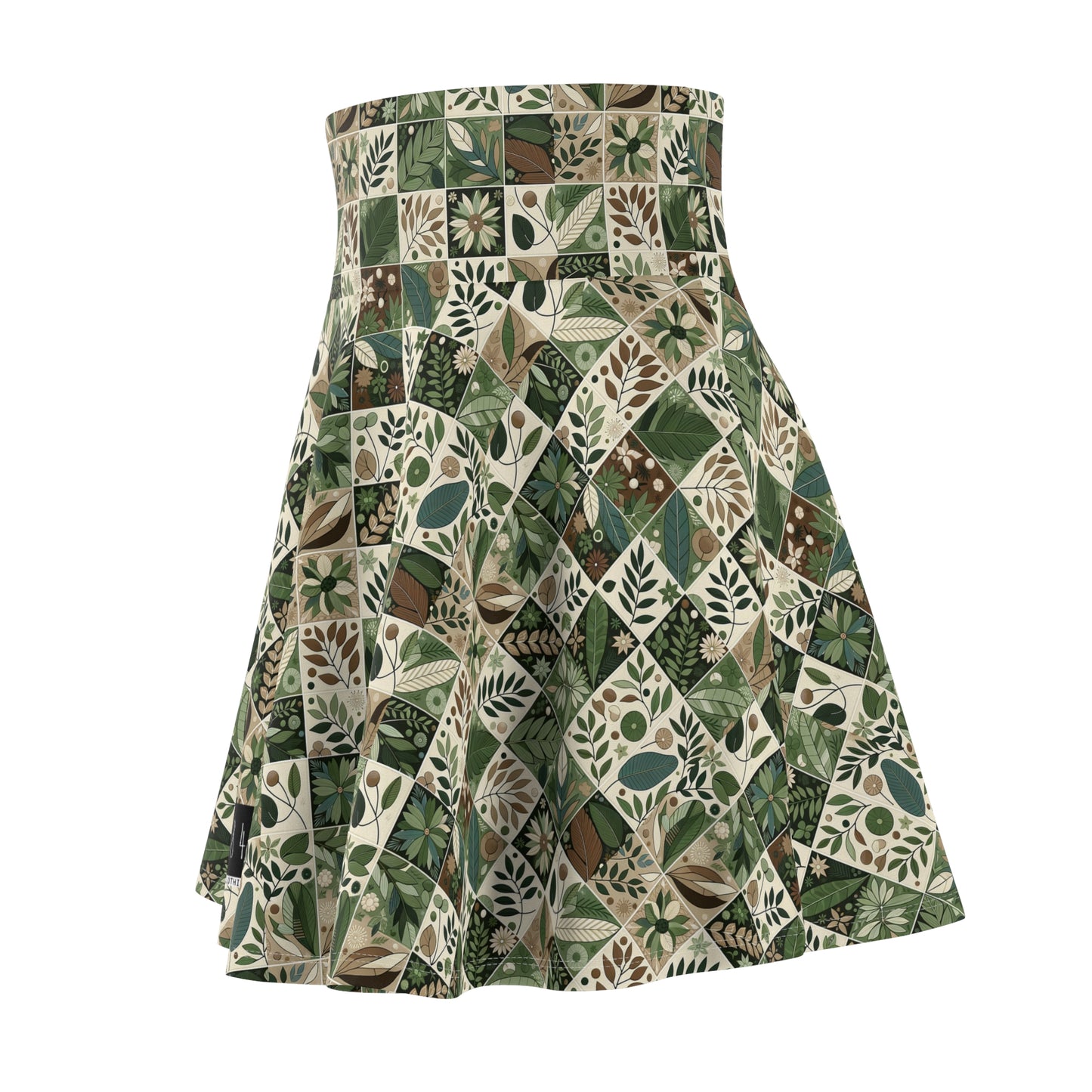Streetwear Sustainability Environmentally Conscious Streetwear with a Natural Aesthetic Women's Skater Skirt - 8404 Design-57