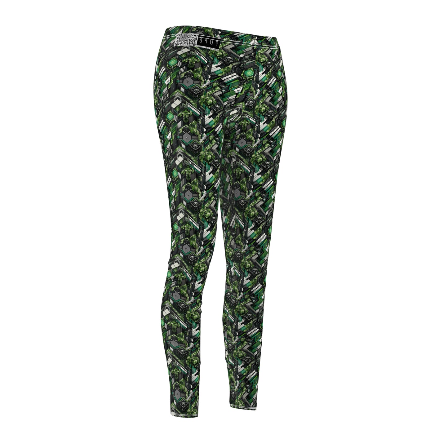 Tech Camo Fusion Tech-Forward Streetwear With a Futuristic Edge Women's Cut & Sew Casual Leggings - 8404 Design-58