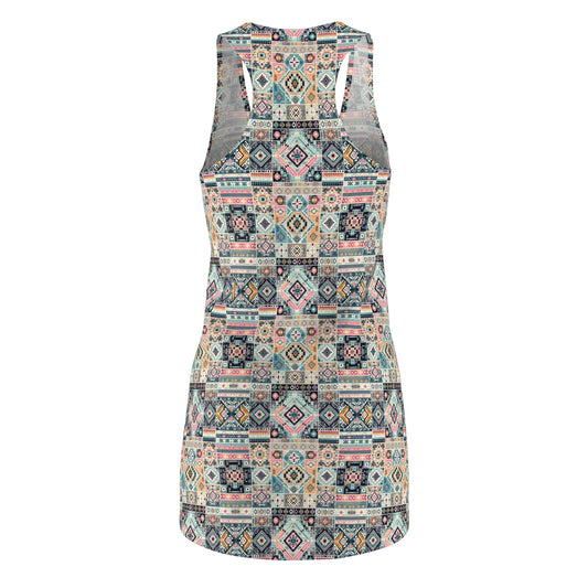Digital Artisanal Fusion Digital Artisanal Women's Cut & Sew Racerback Dress - 8404 Design-55