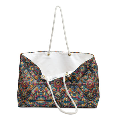Cultural Fusion Tech Blend of Cultural Heritage With Tech-Inspired Elements Weekender Bag - 8404 Design-58