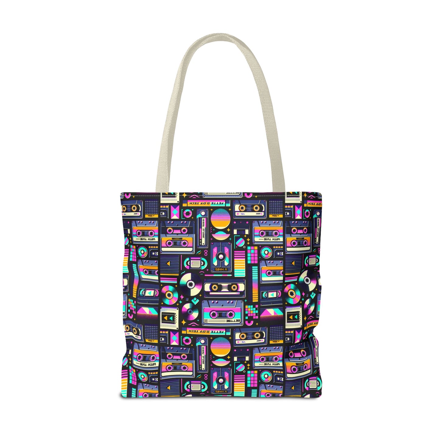 Digital Nostalgia Tech-Inspired Retro Fusion Tote Bag - 8404 Design-48