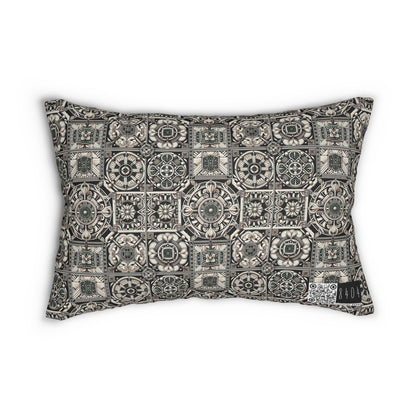 Cyber Garden Party Tech Garden Extravaganza Spun Polyester Lumbar Pillow - 8404 Design-45 B