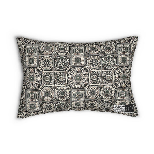 Cyber Garden Party Tech Garden Extravaganza Spun Polyester Lumbar Pillow - 8404 Design-45 B