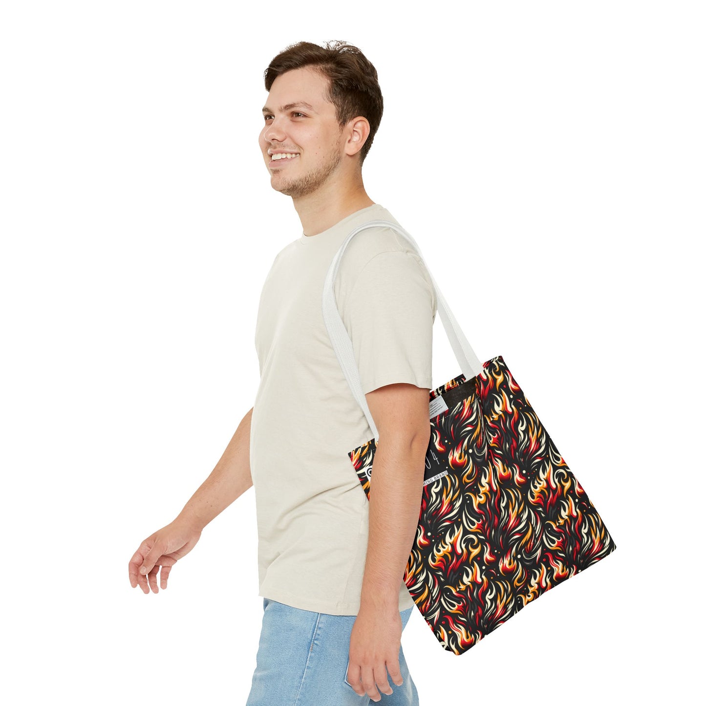 Fire & Flames Bold Streetwear Statement Tote Bag - 8404 Design-60
