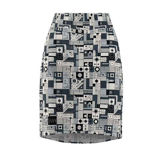 Digital Minimalism Minimalist Tech Women's Pencil Skirt - 8404 Design-49
