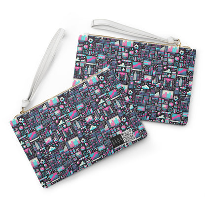 Digital Rebellion Youthful Streetwear with a Rebellious Digital Twist Clutch Bag - 8404 Design-71