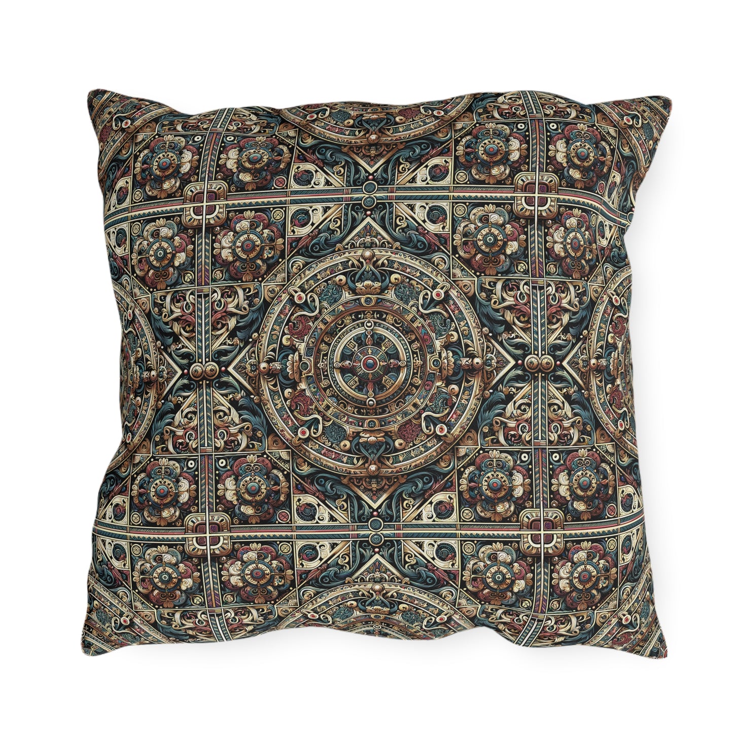 Urban Renaissance Historical Fusion With Street Edge Outdoor Pillow - 8404 Design-57