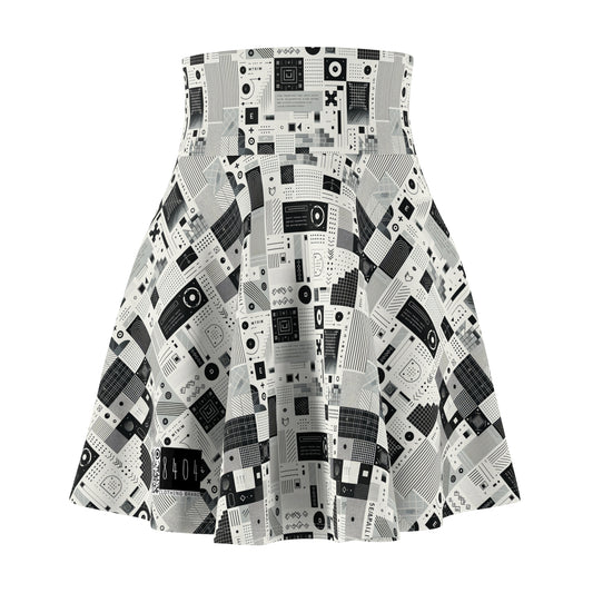 Digital Minimalism Minimalist Tech Women's Skater Skirt - 8404 Design-50