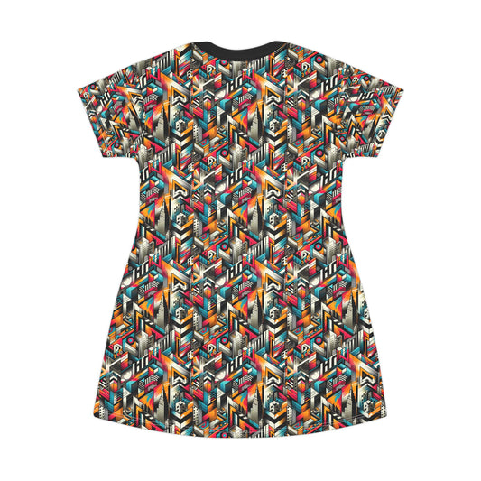 Graffiti Revival Urban Street Art T-Shirt Dress - 8404 Design-62