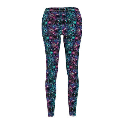 Galactic Hues Tech-Forward Cosmic Fusion Women's Cut & Sew Casual Leggings - 8404 Design-59