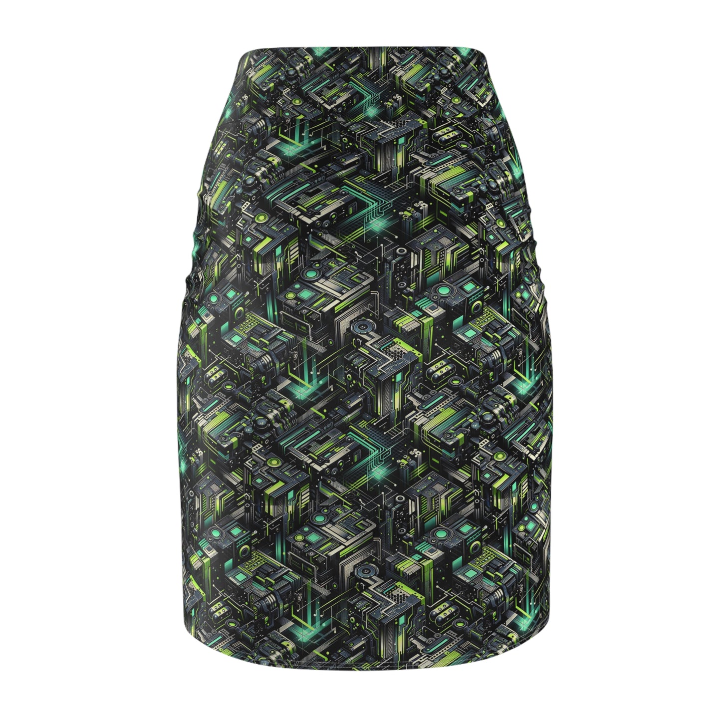 Tech-Infused Graphics Tech-Forward Streetwear Women's Pencil Skirt - 8404 Design-47