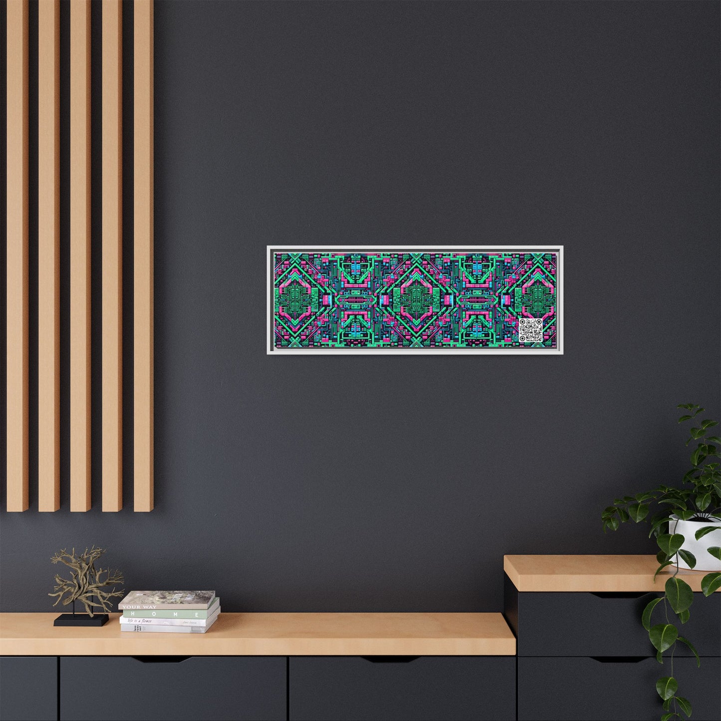 Digital Glitch Vibes Tech-Inspired Streetwear Matte Canvas, Framed (multi-Color) - 8404 Design-71 B