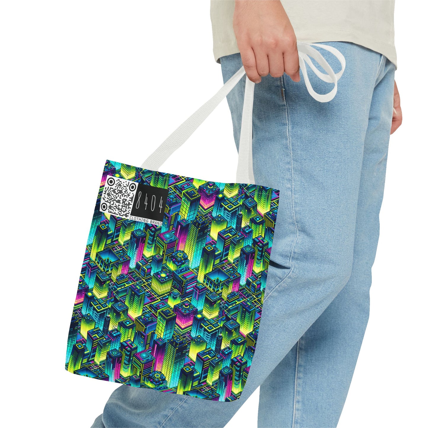 Tech-Infused Neon Tech-Forward Streetwear Tote Bag - 8404 Design-65