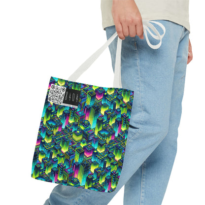 Tech-Infused Neon Tech-Forward Streetwear Tote Bag - 8404 Design-65