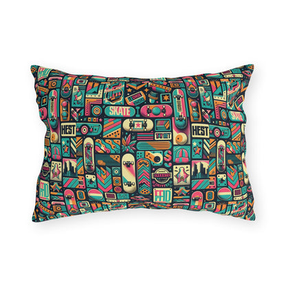 Skate Culture Revival Urban Retro Cool Outdoor Pillow - 8404 Design-61