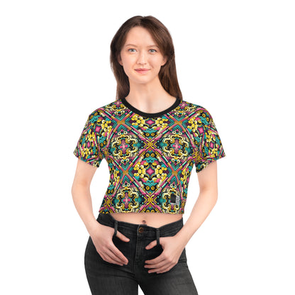 Neon Pop Art Revival Pop Culture Retro Crop Tee - 8404 Design-59