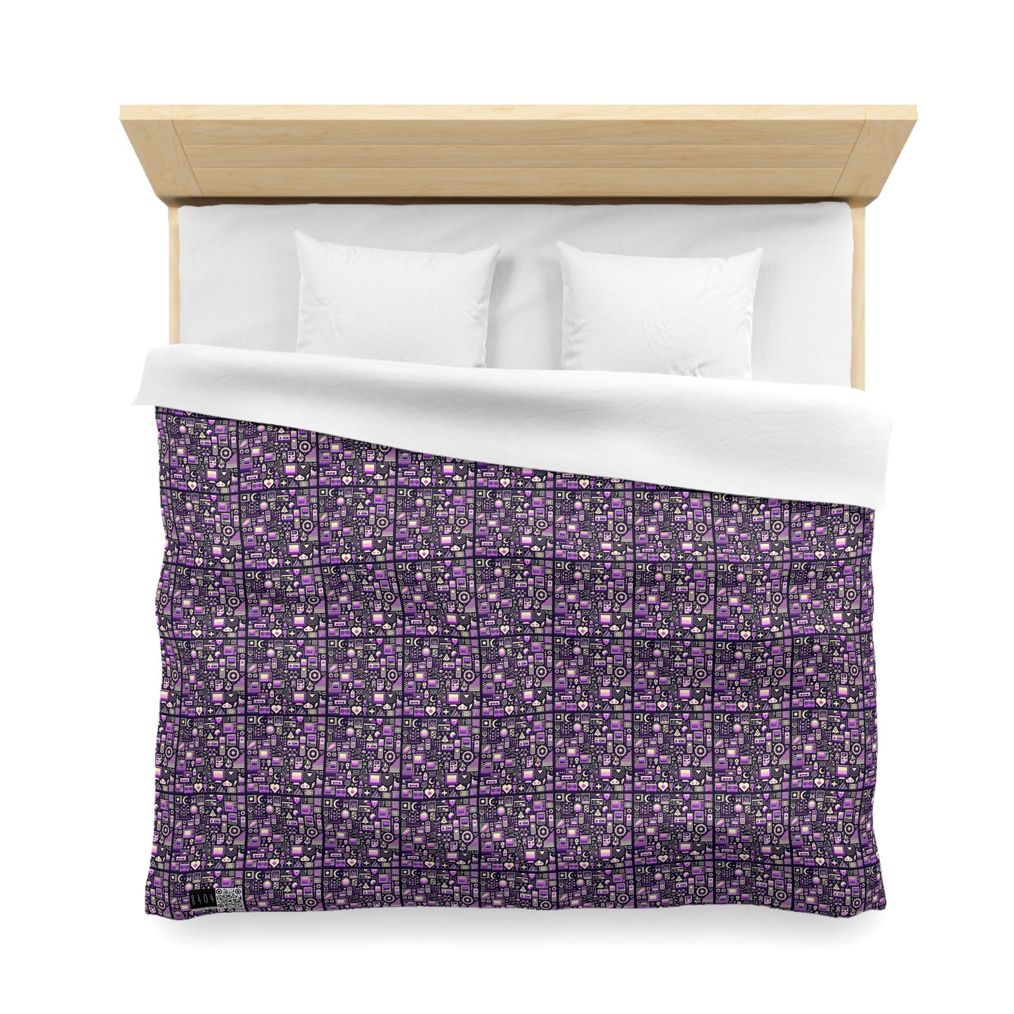 Digital Nostalgia Remix Modern Vintage Fusion Microfiber Duvet Cover - 8404 Design-54