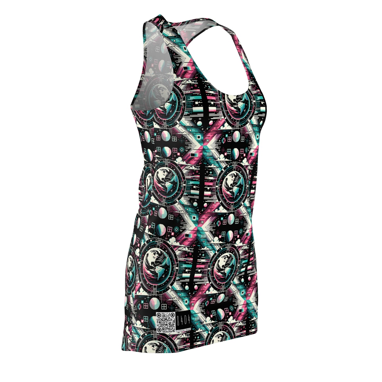 Digital Artistry Digital-native Streetwear Women's Cut & Sew Racerback Dress - 8404 Design-62