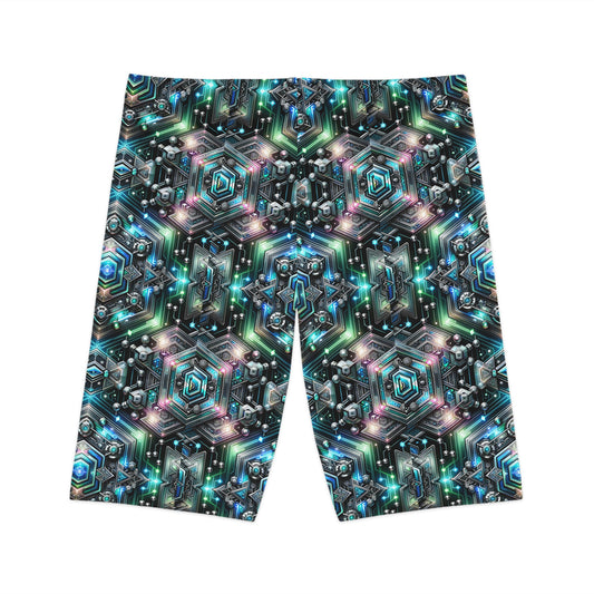 Tech-Infused Futurism Futuristic Tech Women's Bike Shorts - 8404 Design-63