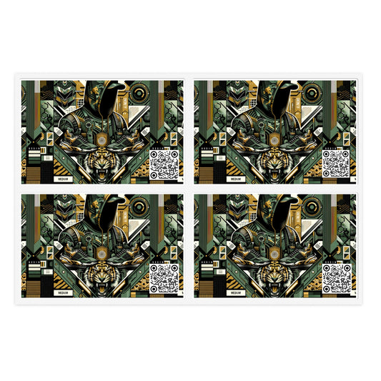 Neo-Camo Fusion Tech-Forward Streetwear Sticker Sheets - 8404 Design-64
