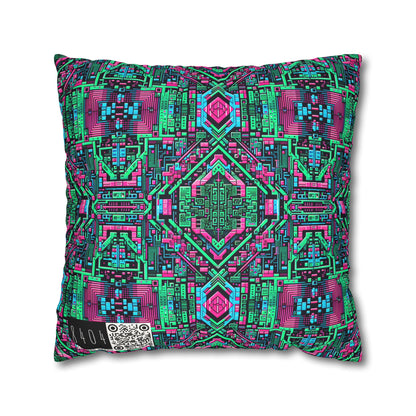 Digital Glitch Vibes Tech-Inspired Streetwear Faux Suede Square Pillowcase - 8404 Design-71